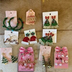 Festive Christmas Earrings Set